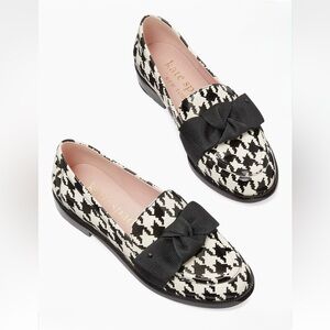Kate Spade Leandra Black and White Houndstooth Loafers Size 8 - Worn Once!